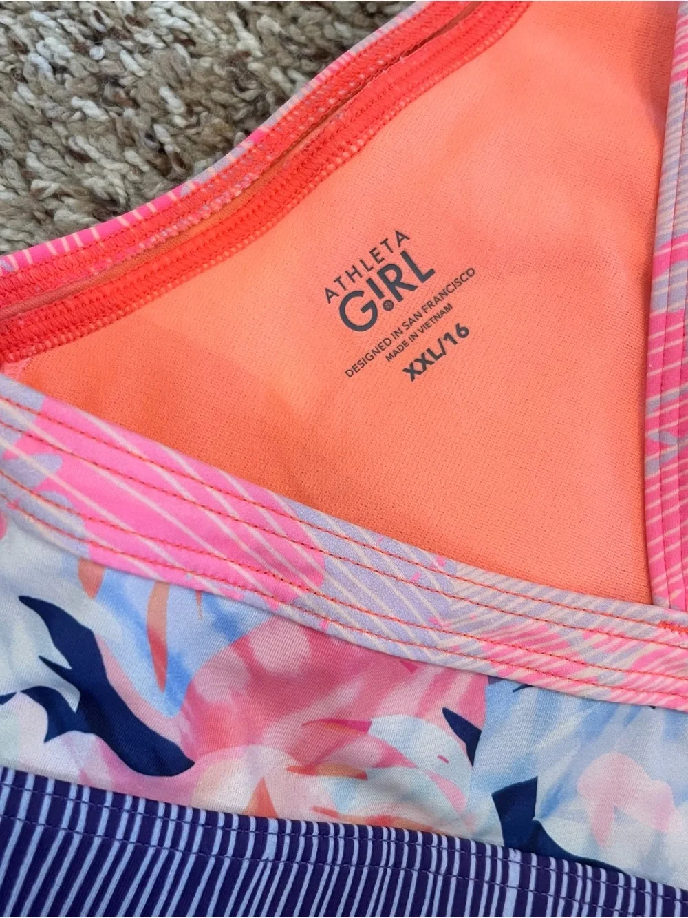 Athleta Girl Sunny Floral 2-Piece Bikini Set Top & Bottom XXL/16 Summer Swim